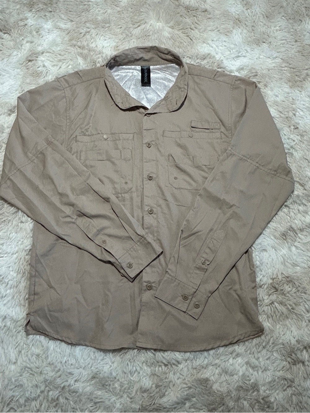 Burnside Lightweight Long-Sleeve Fishing Shirt in Tan